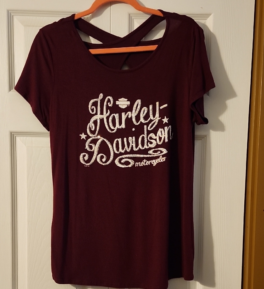 Harley-Davidson Women's Burgundy Short Sleeve Tee